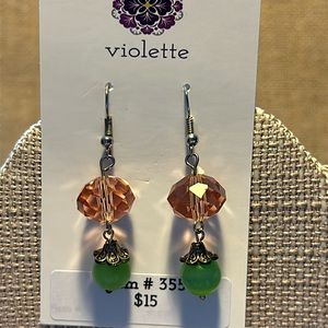 Unique Vintage Beaded Earrings #355 Handmade by Violette Grace